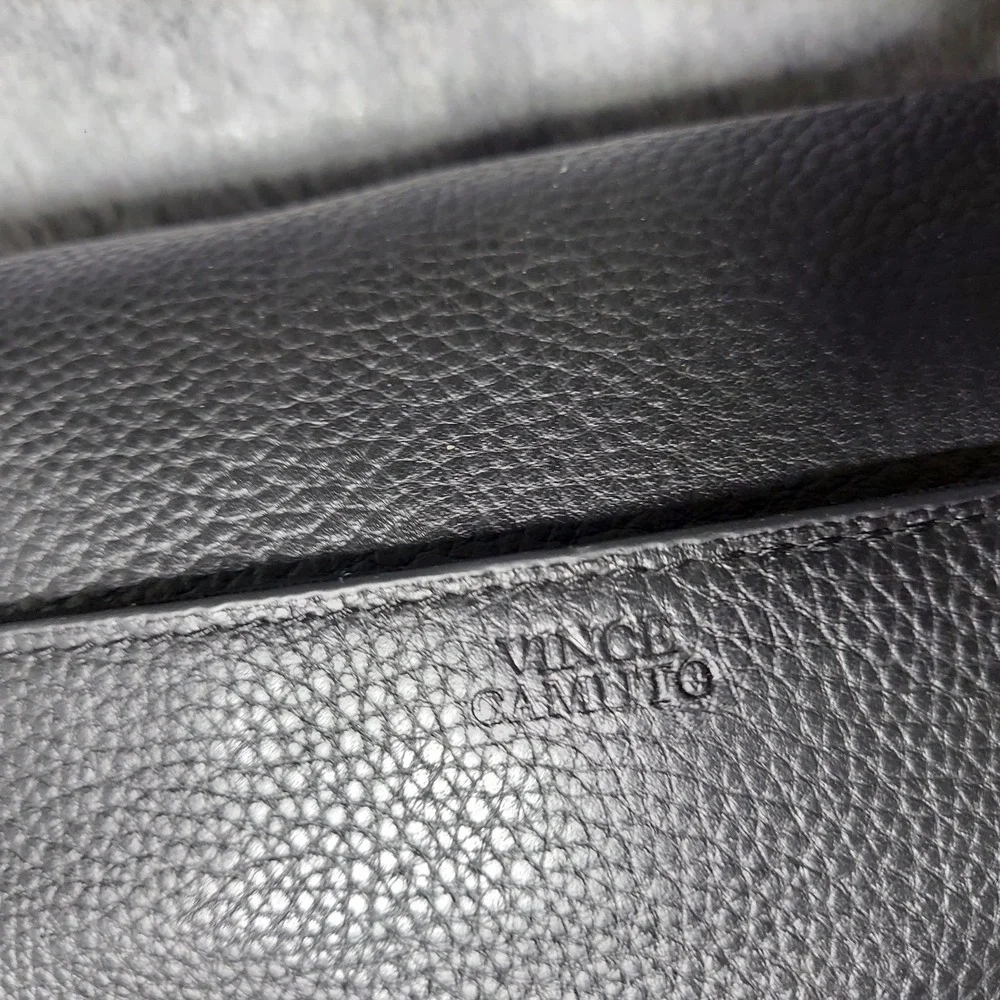 Vince‎ Camuto Crossbody Bag Black Pebbled Leather Croc Embossed Chain Handbag